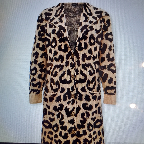 torrid Sweaters - Torrid Longline leopard Sweater Coat Size 4